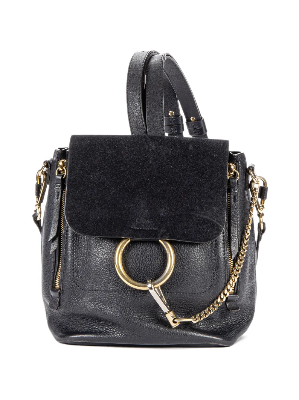 Chloé Pre-Owned small Faye leather backpack - Black