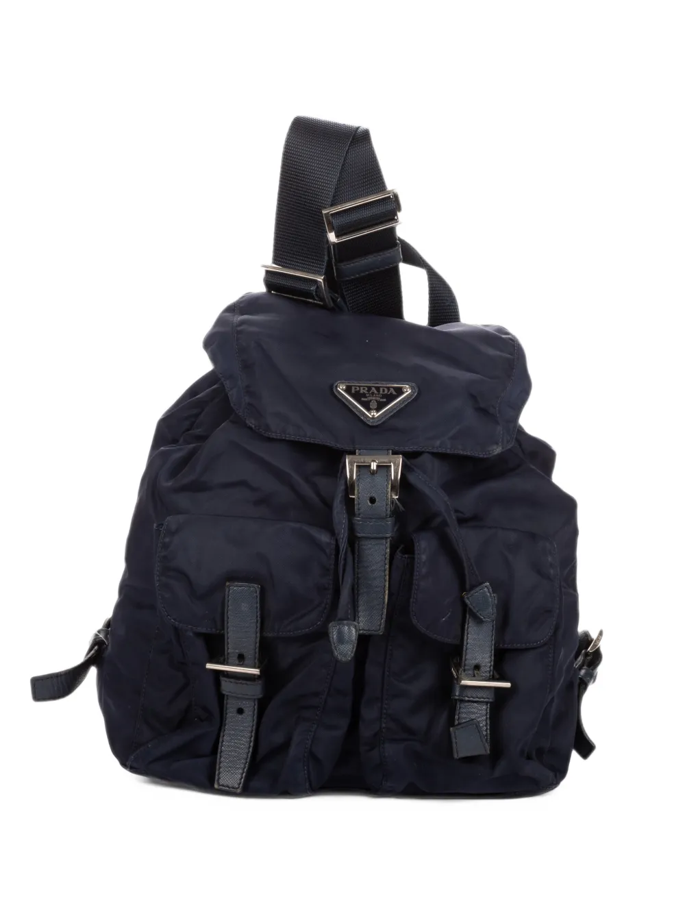 Prada Pre-Owned drawstring buckle backpack - Blu