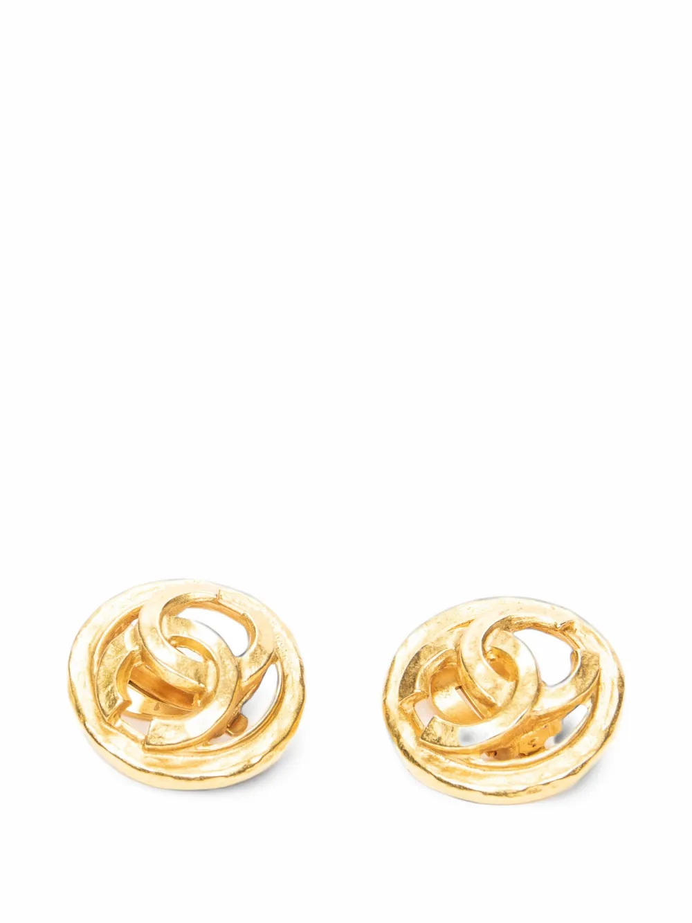 CHANEL Pre-Owned CC turn-lock clip-on earrings - Gold