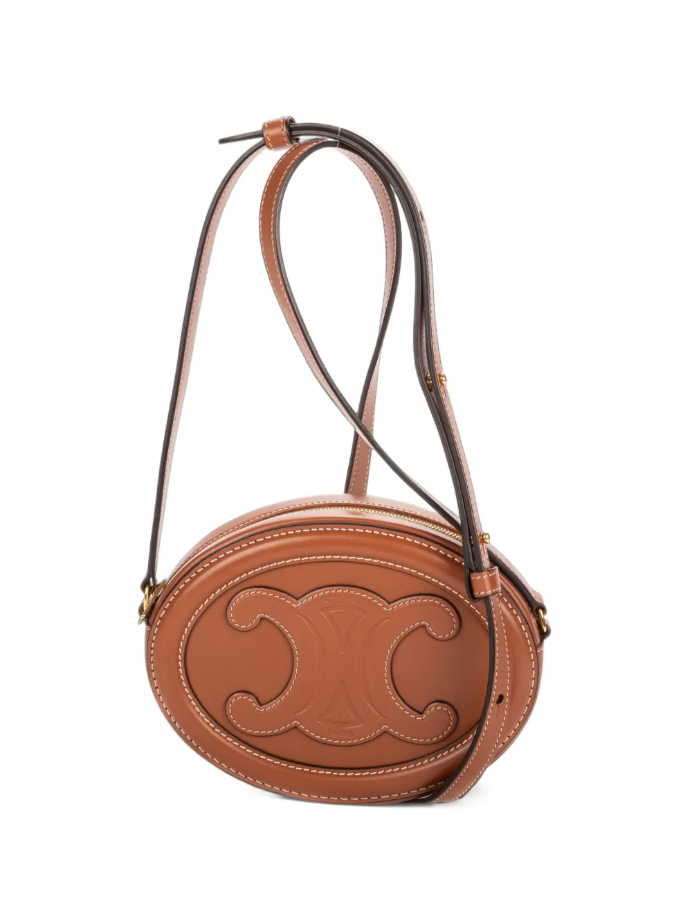 Celine Pre-Owned Oval Triomphe cross body bag - Marrone