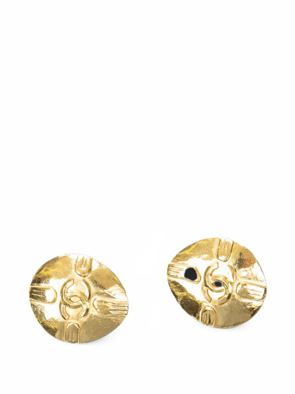 CHANEL Pre-Owned 1996 CC turn-lock clip-on earrings - Oro