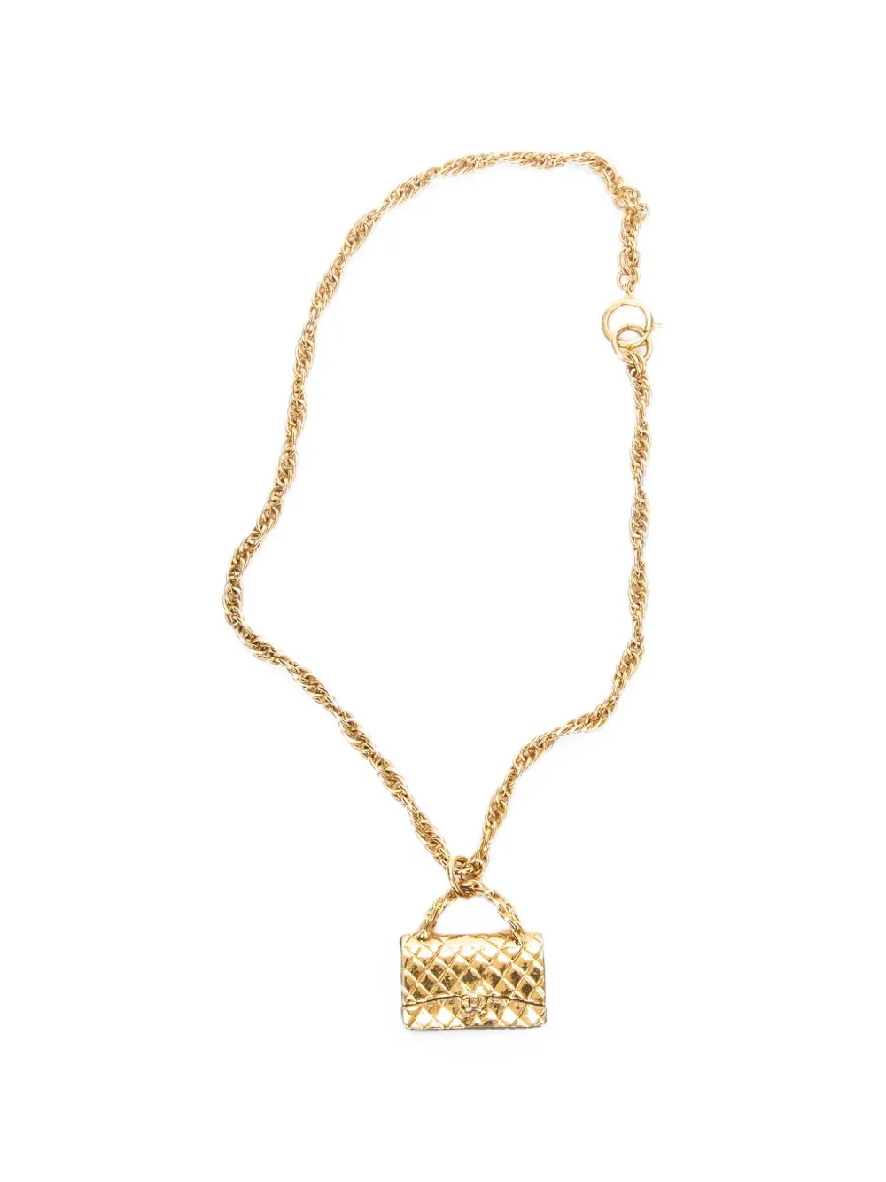 CHANEL Pre-Owned 1995 CC bag pendant necklace - Gold