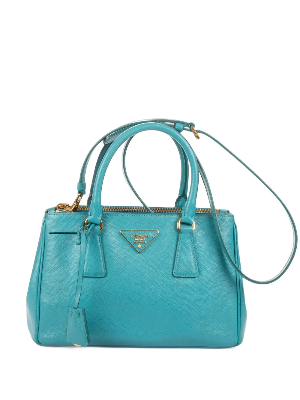 Prada Pre-Owned Galleria double-zip leather tote bag - Blu