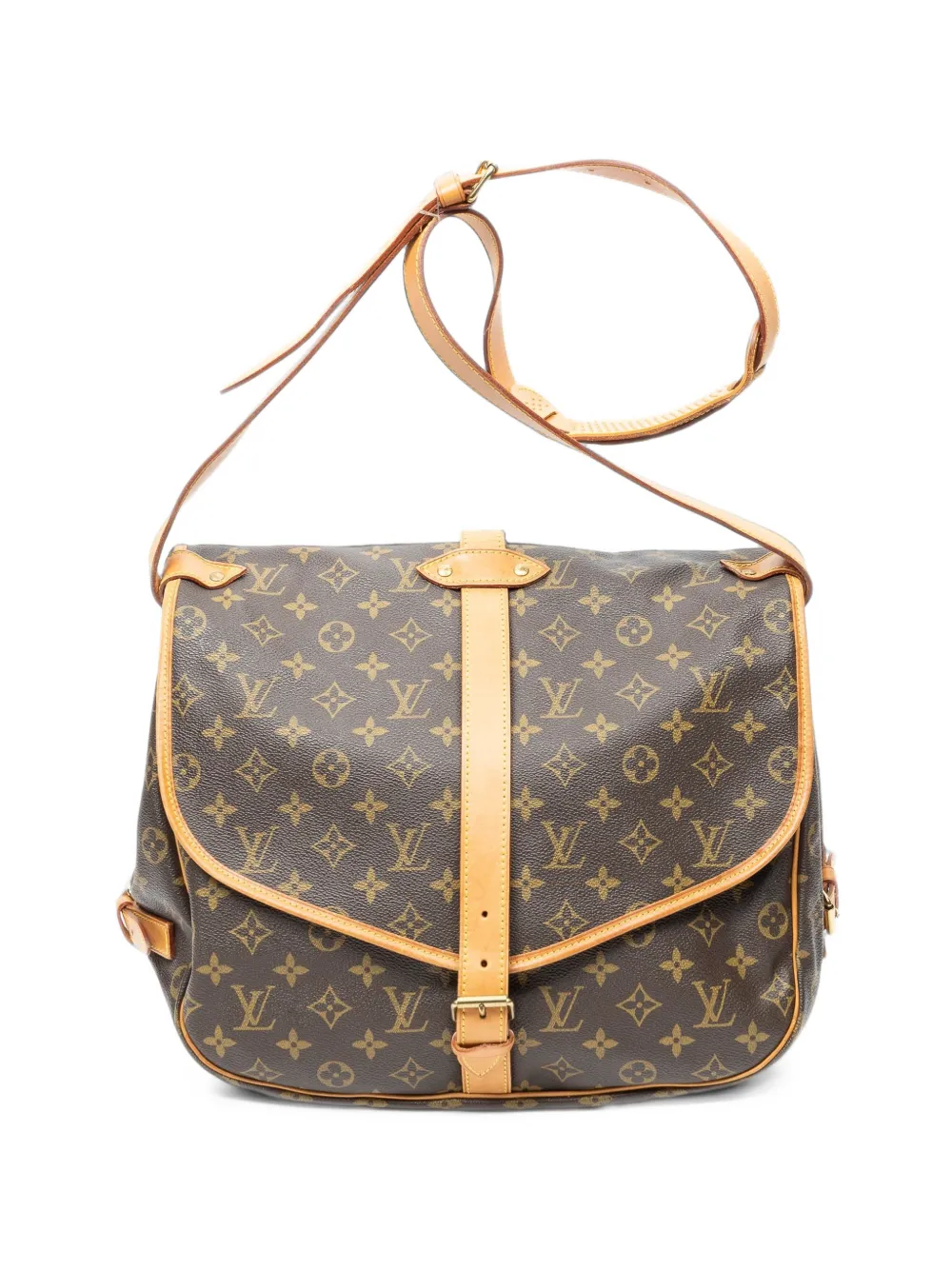 Louis Vuitton Pre-Owned Saumur GM Monogram buckle-fastening shoulder bag - Marrone