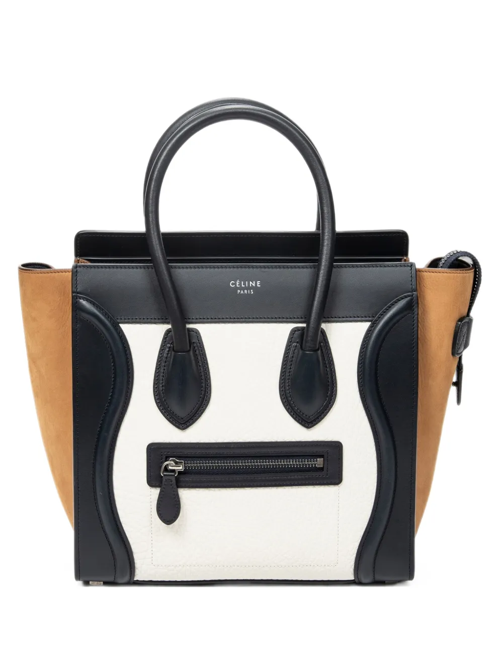Celine Pre-Owned Micro Luggage tricolour tote bag in White