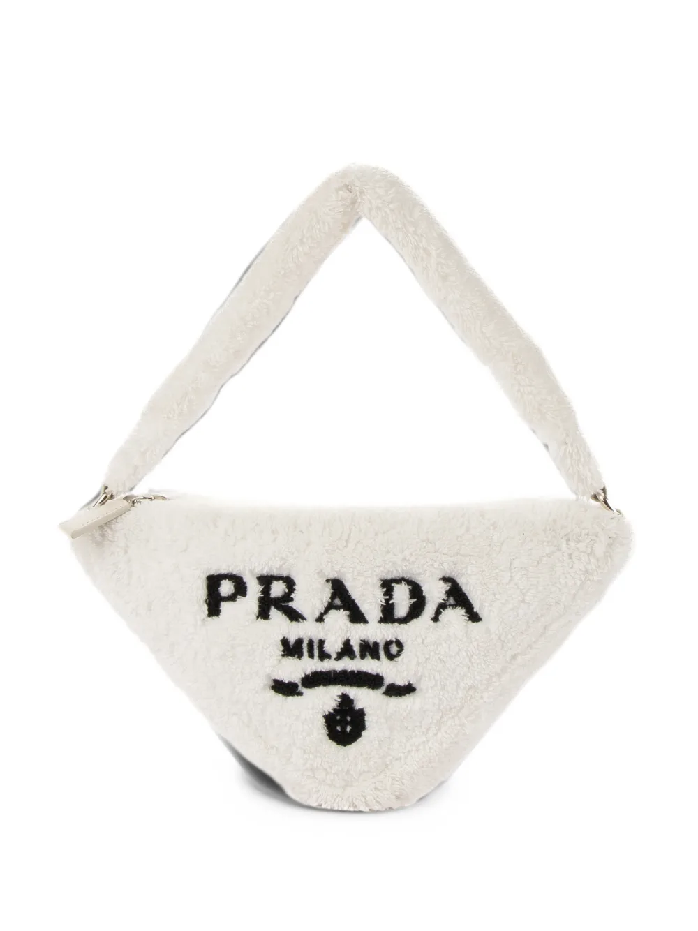 Prada Pre-Owned Triangle terrycloth wool tote bag - Bianco