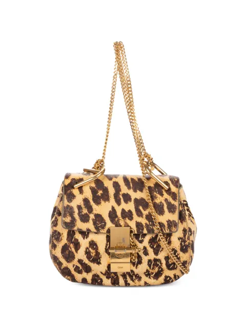 Chloé Pre-Owned bolsa de hombro Drew mini con estampado de leopardo