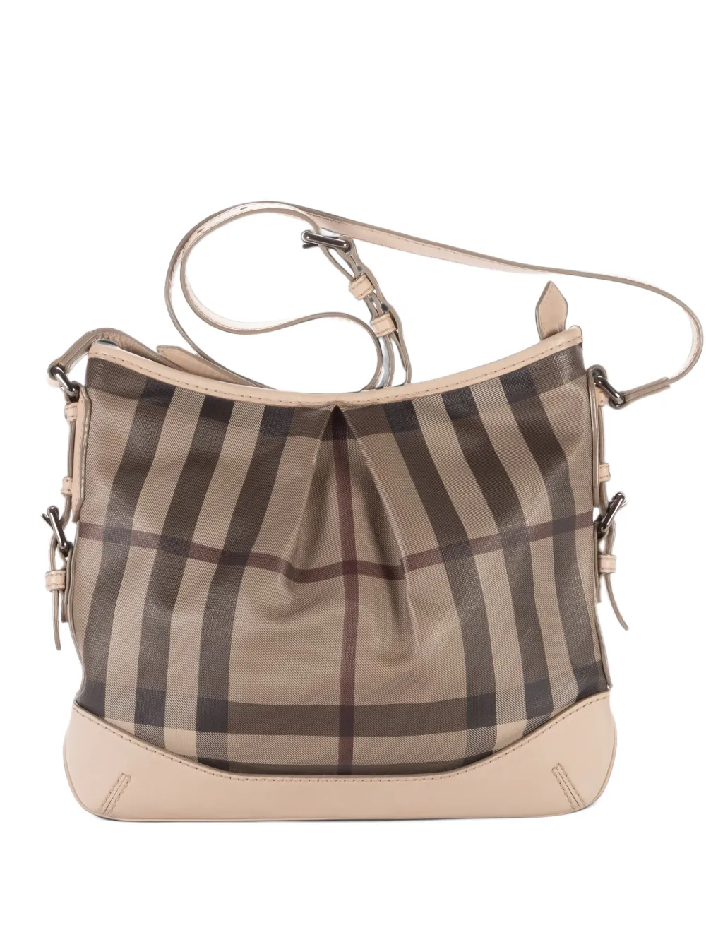 Burberry Pre-Owned Hartham smoked check shoulder bag - Nude