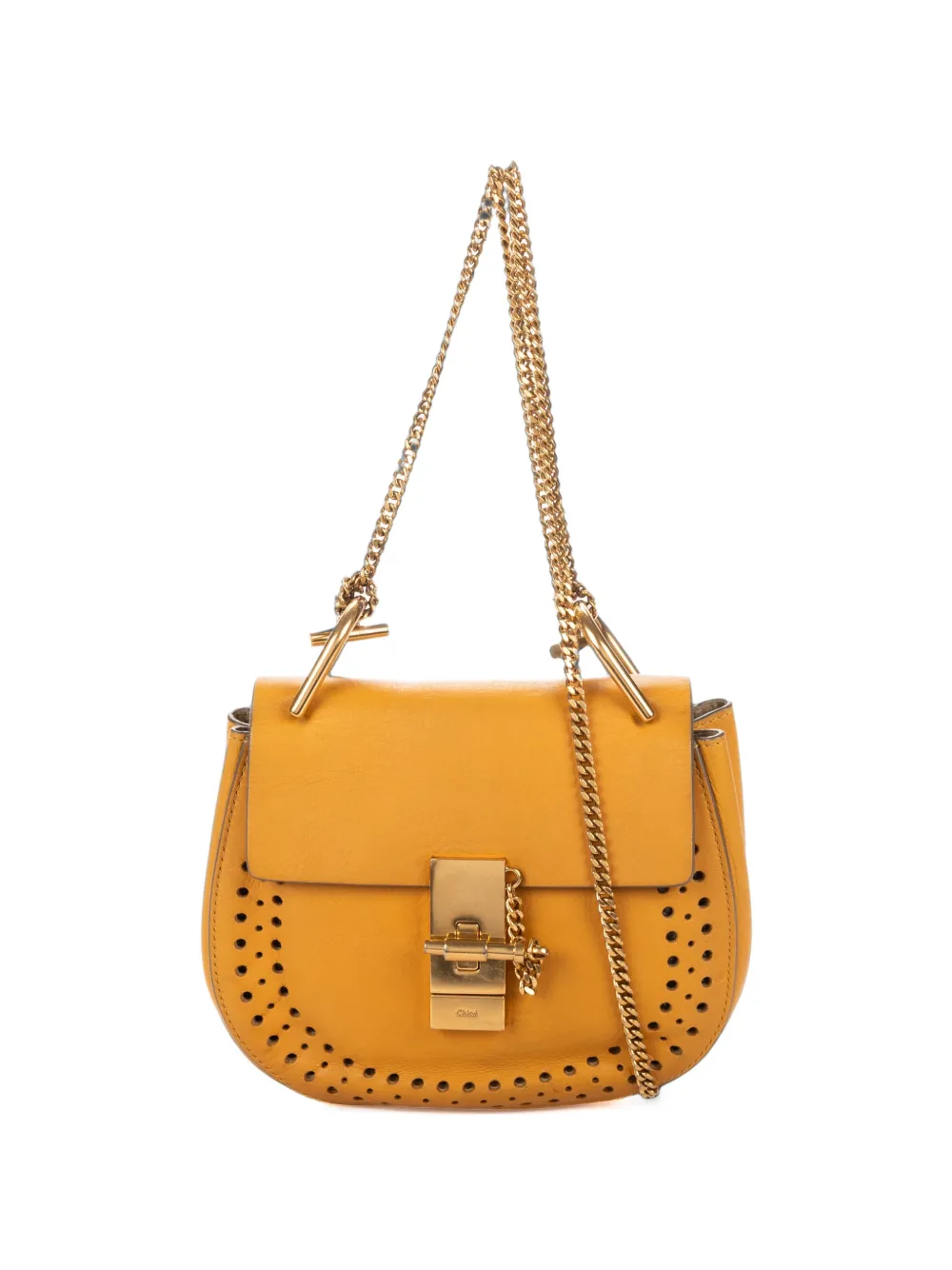 Chloé Pre-Owned mini Drew perforated shoulder bag - Giallo