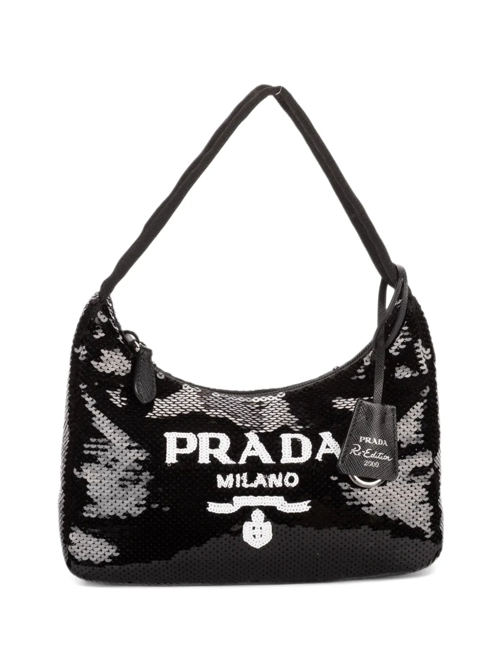 Prada Pre-Owned mini Re-Edition 2000 sequinned handbag - Nero