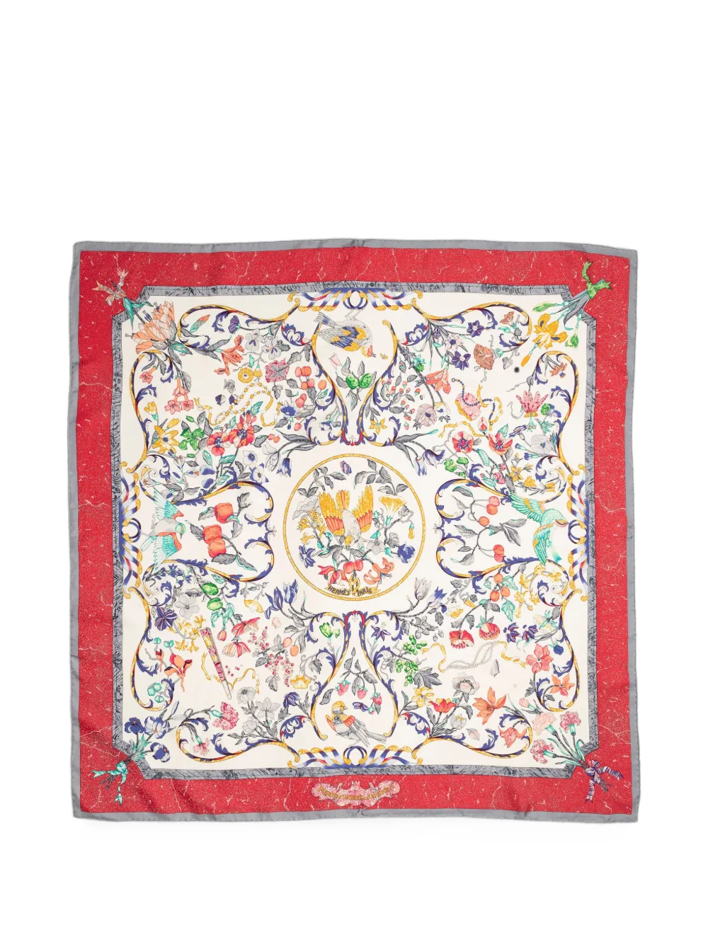 Hermès Pre-Owned floral-print scarf - Weiß