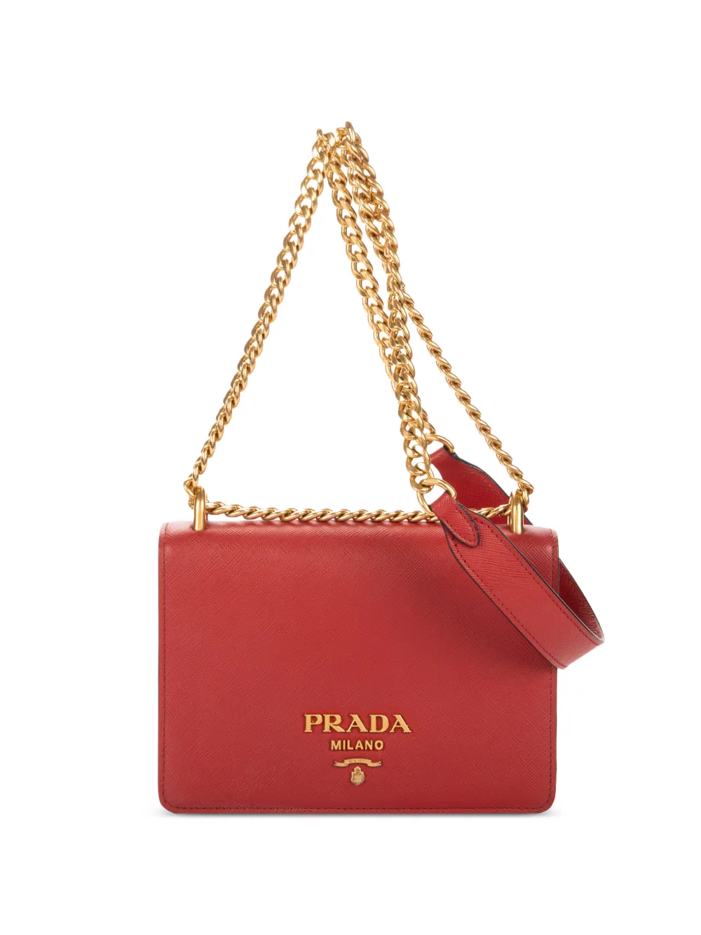 Prada Pre-Owned logo-detail leather cross body bag - Rosso