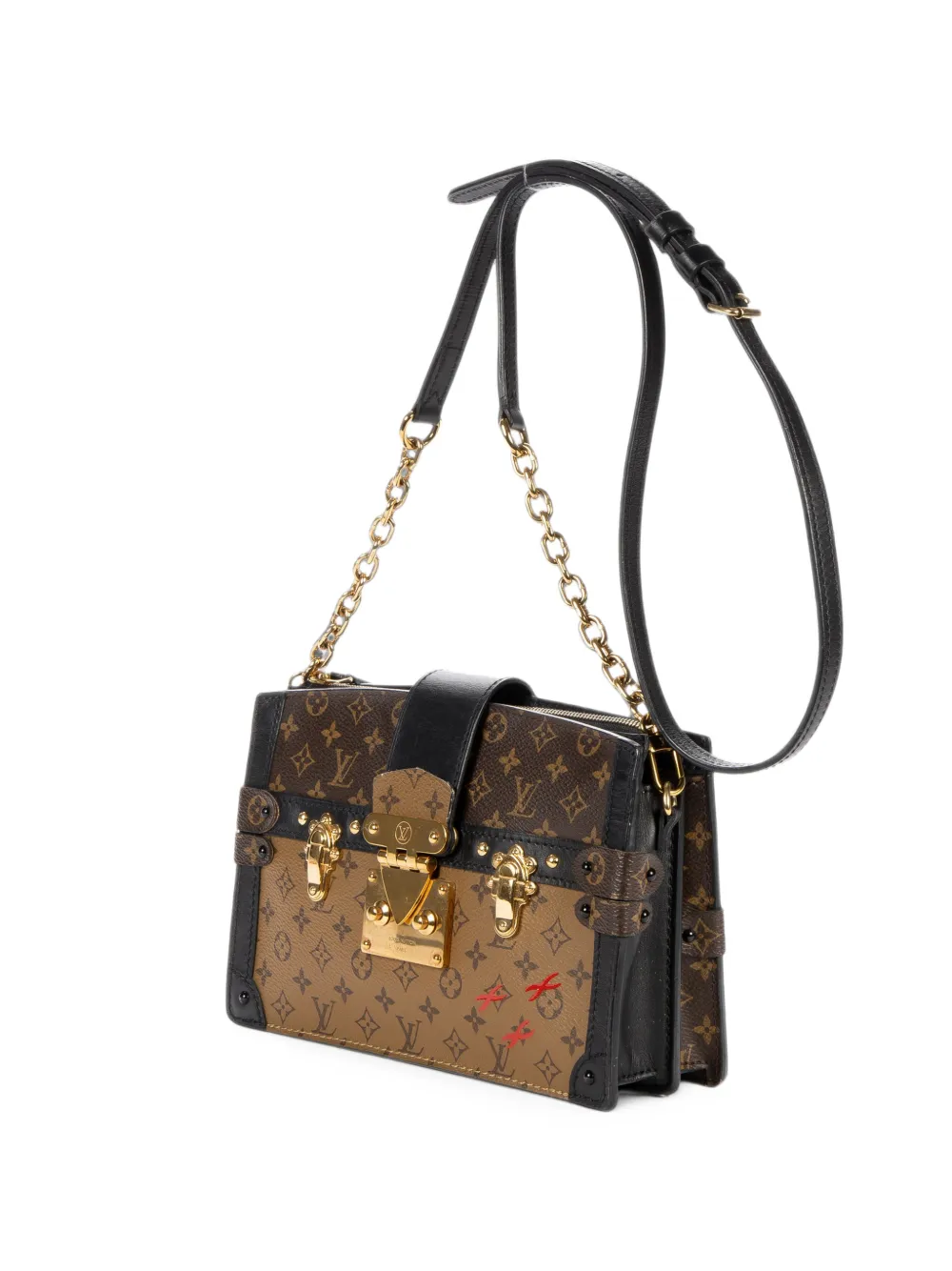 Louis Vuitton Pre-Owned Monogram Reverse Trunk clutch shoulder bag - Braun