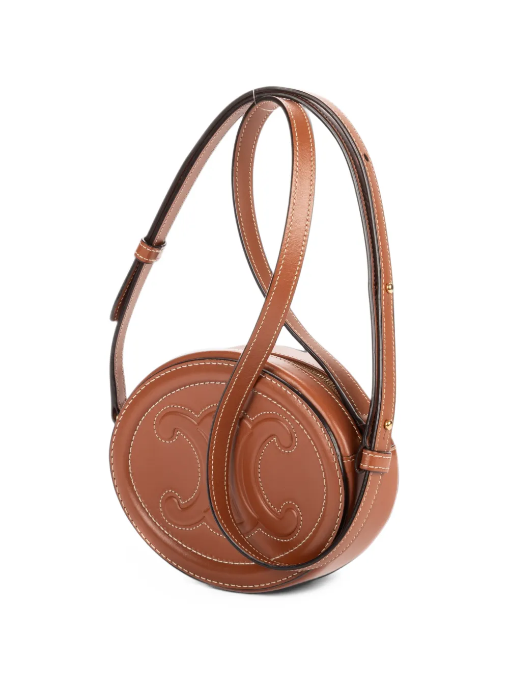 Celine Pre-Owned Triomphe oval mini bag - Brown