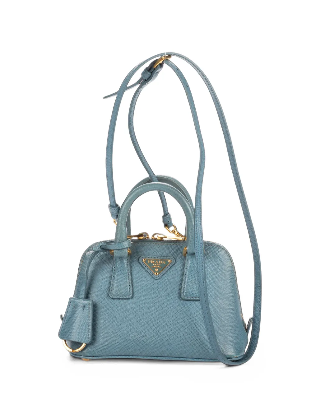 Prada Pre-Owned mini Promenada logo-plaque handbag - Blu