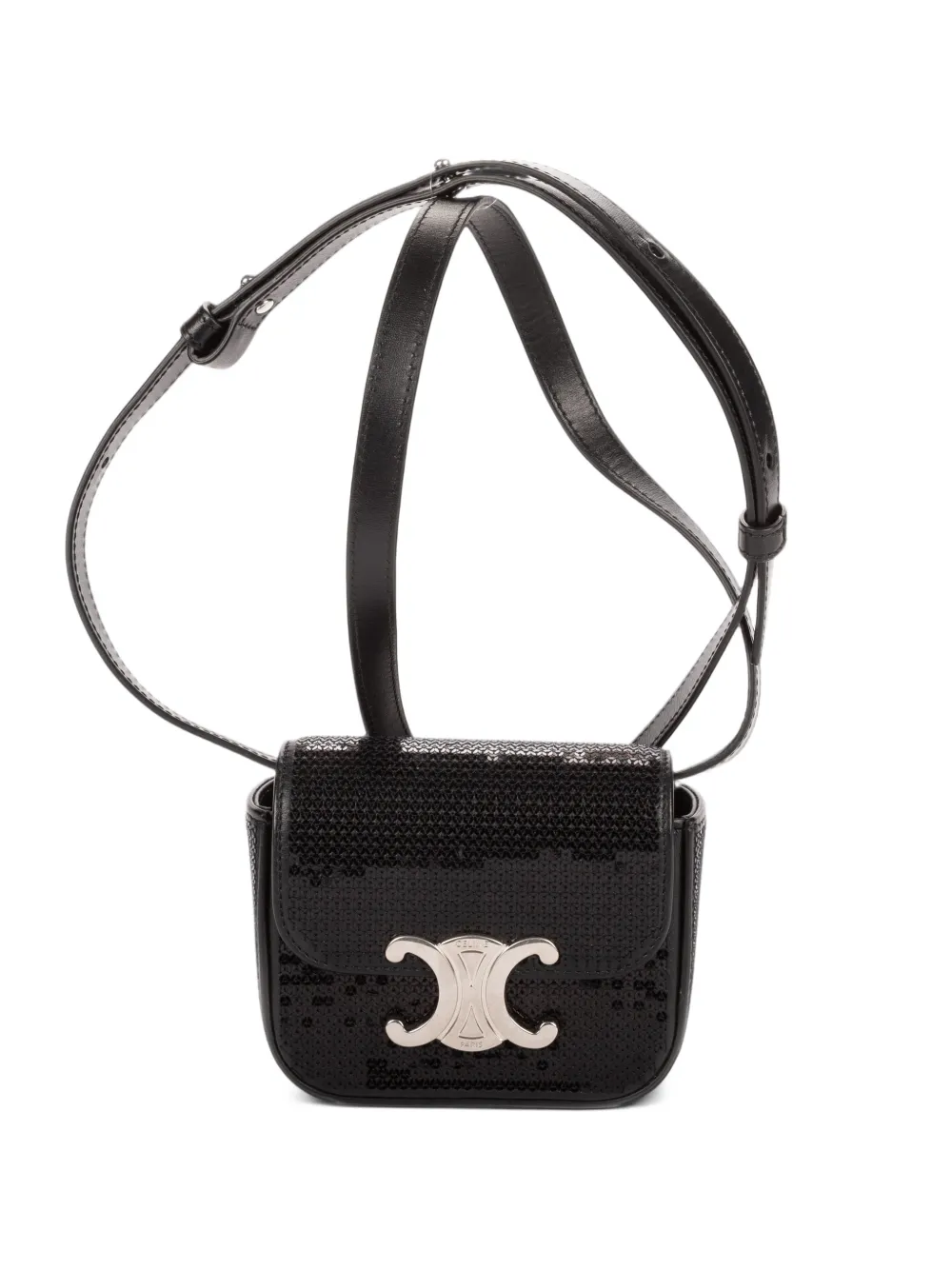Celine Pre-Owned mini Claude logo-plaque shoulder bag - Black