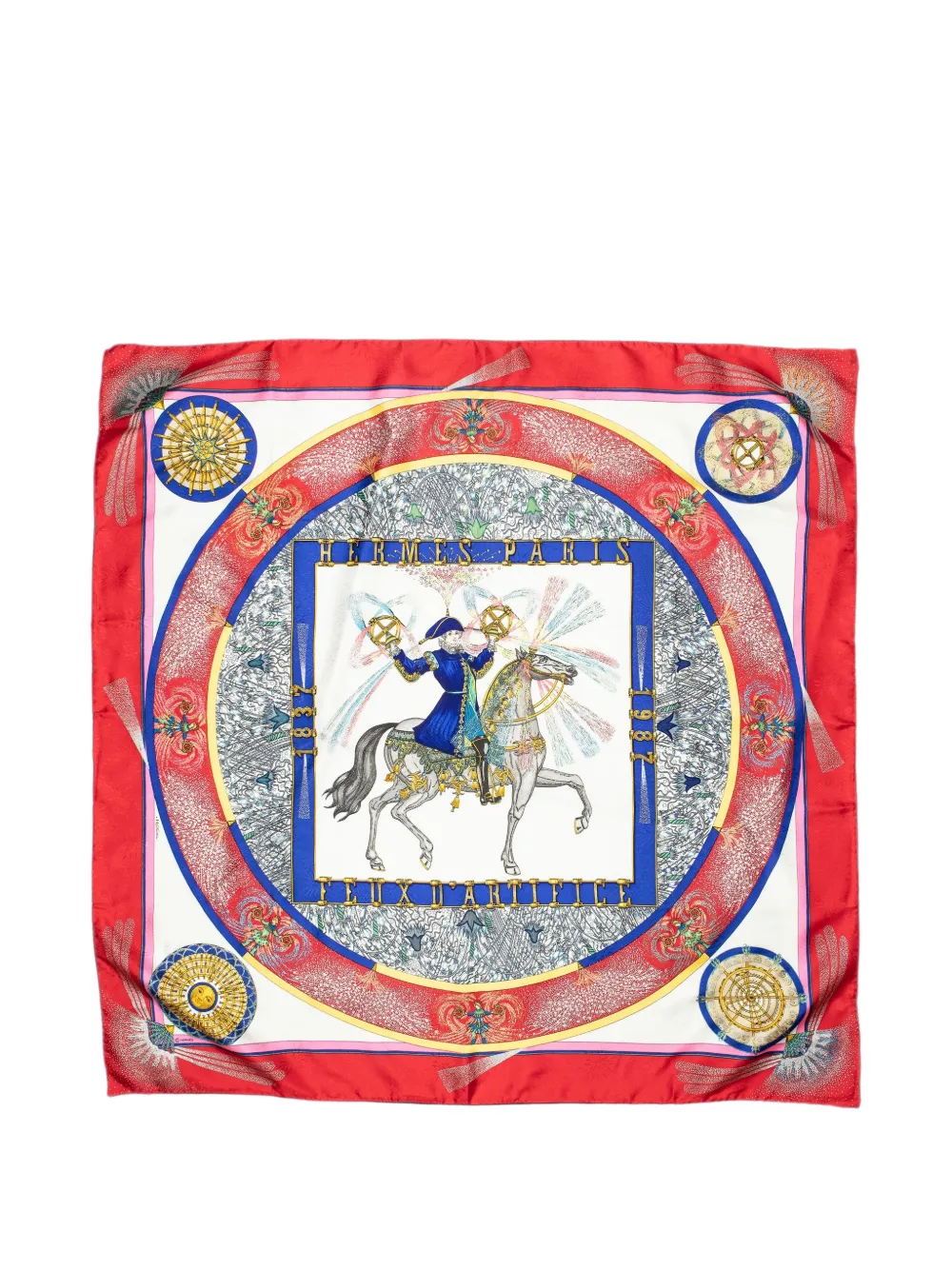 Hermès Pre-Owned Feux d'Artifice silk scarf - Rot