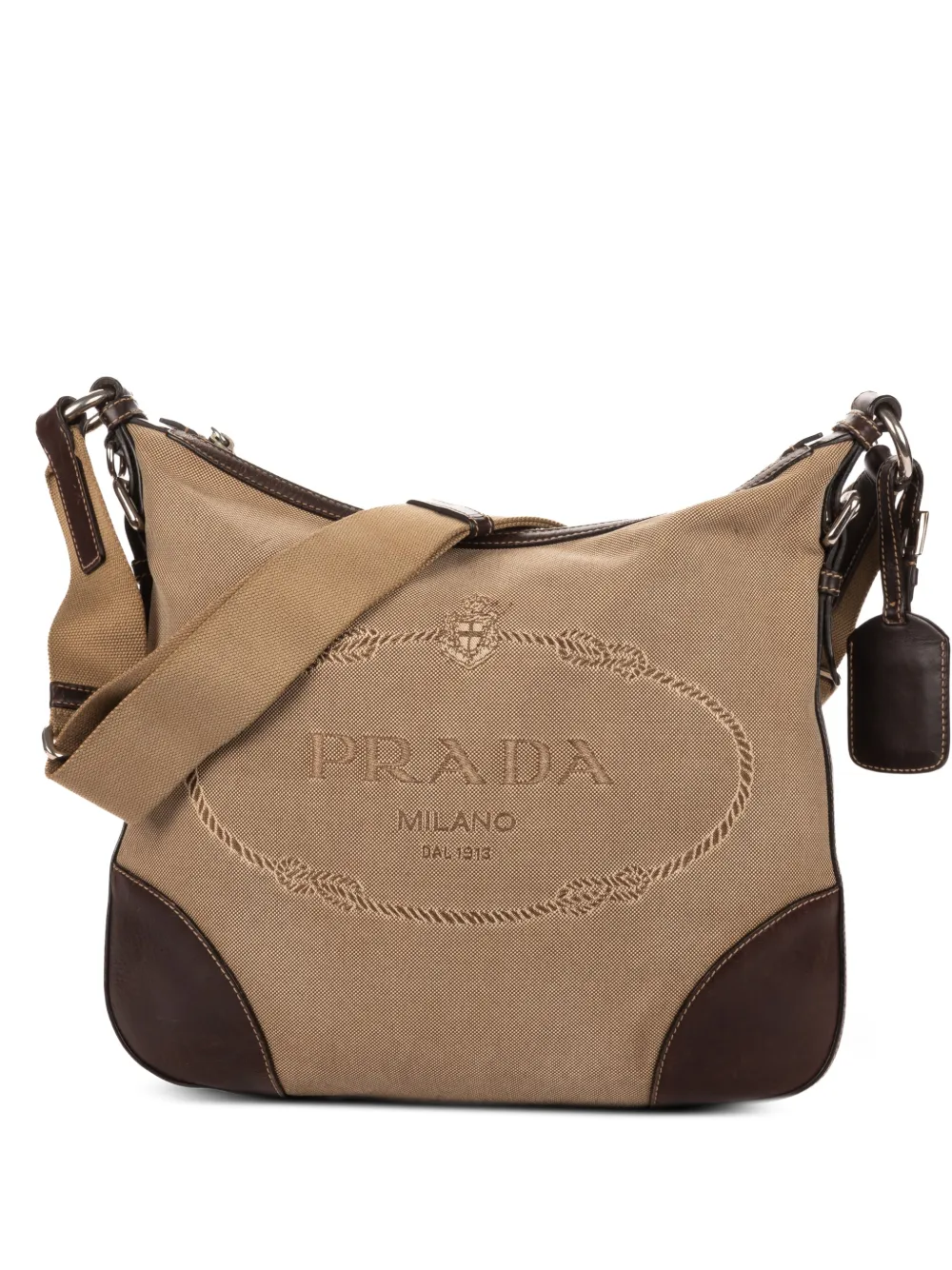 Prada Pre-Owned logo-embroidered cross body bag - Toni neutri