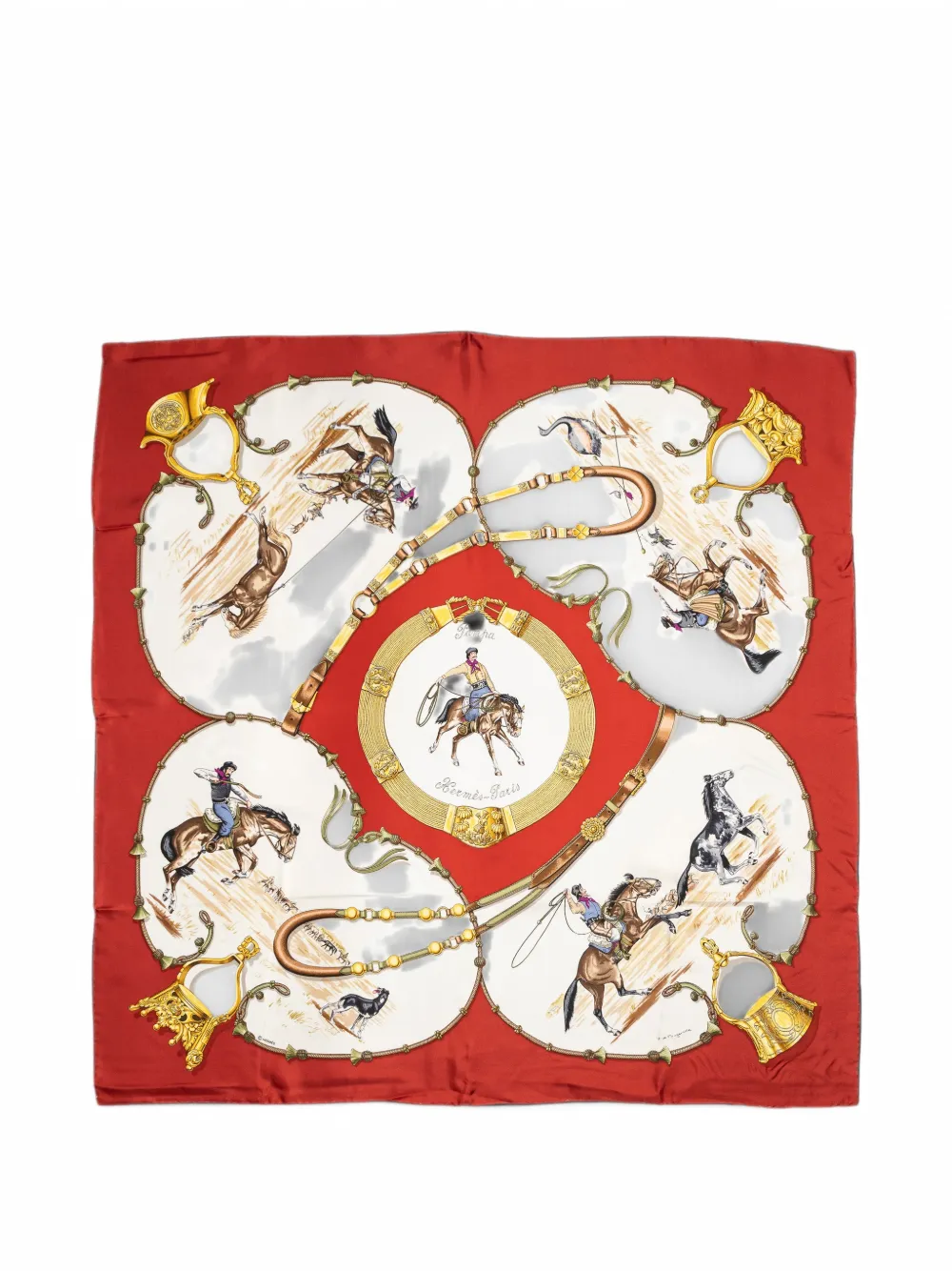 Hermès Pre-Owned Pampa silk scarf - Rot