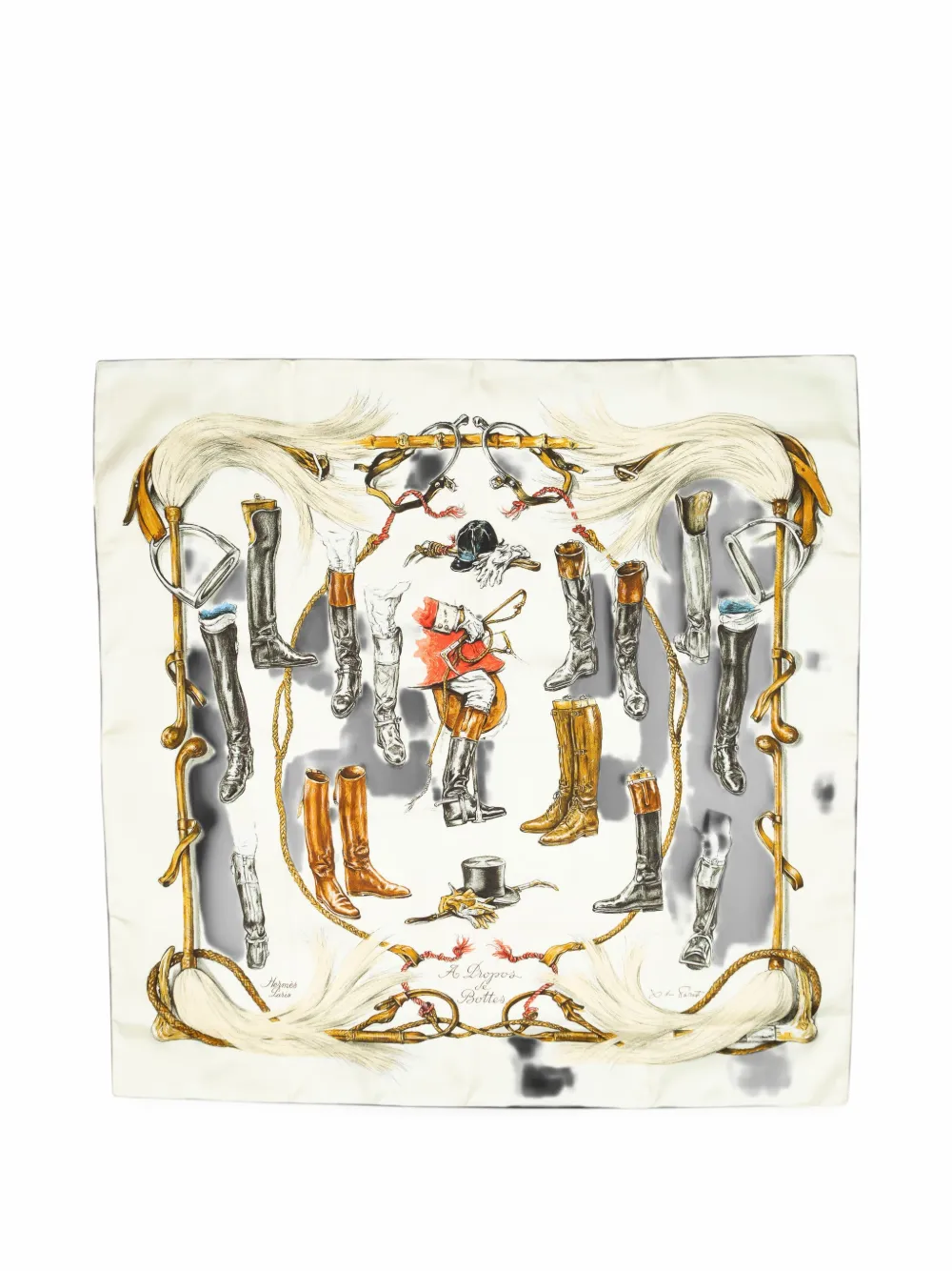Hermès Pre-Owned A Propos de Bottes silk scarf - Weiß