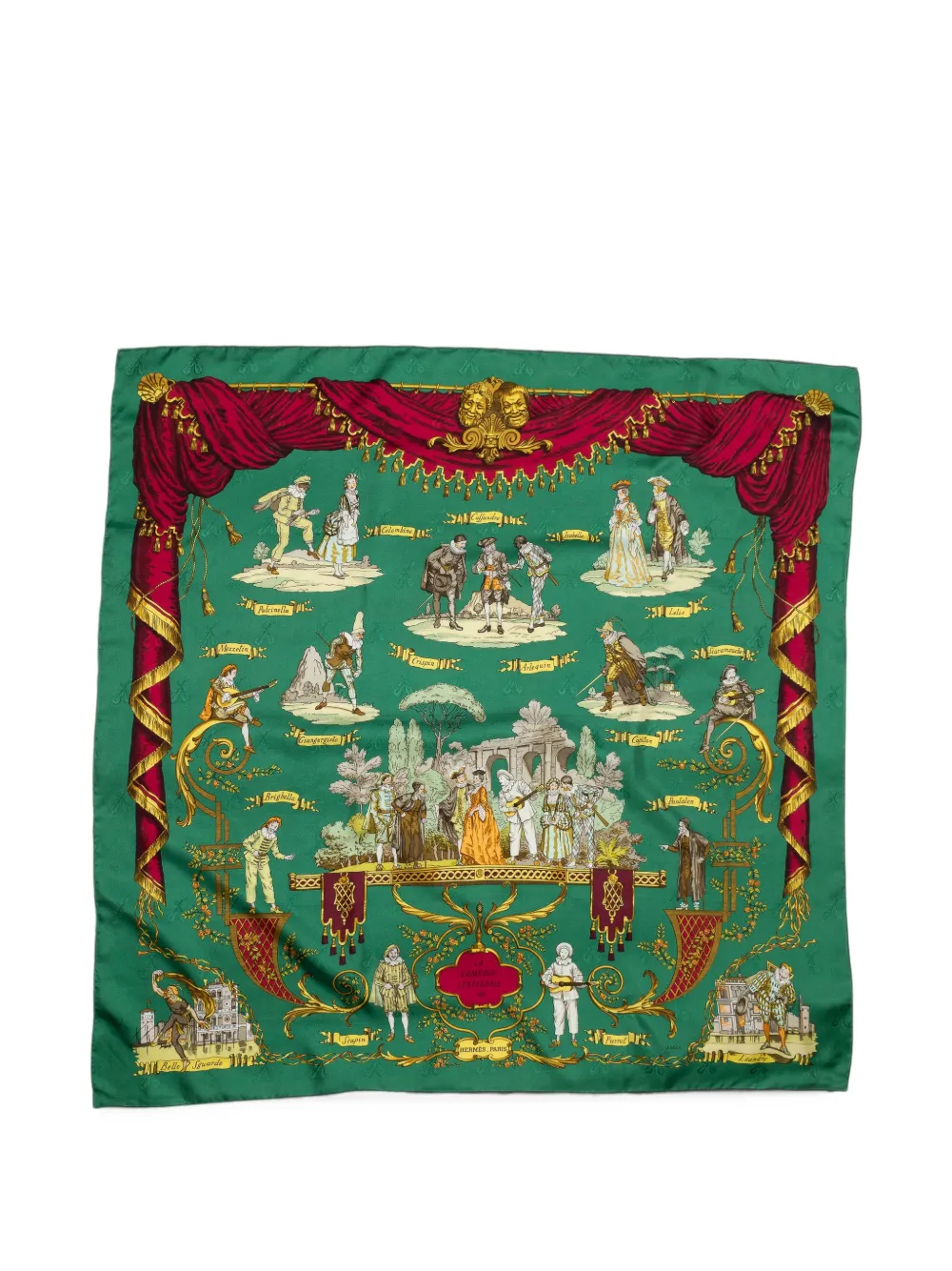 Hermès Pre-Owned La Comédie Italienne silk scarf - Grün