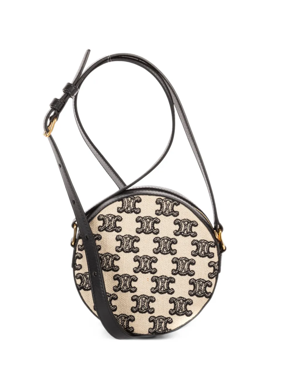 Celine Pre-Owned Triomphe-embroidery circular-design mini bag - Nude