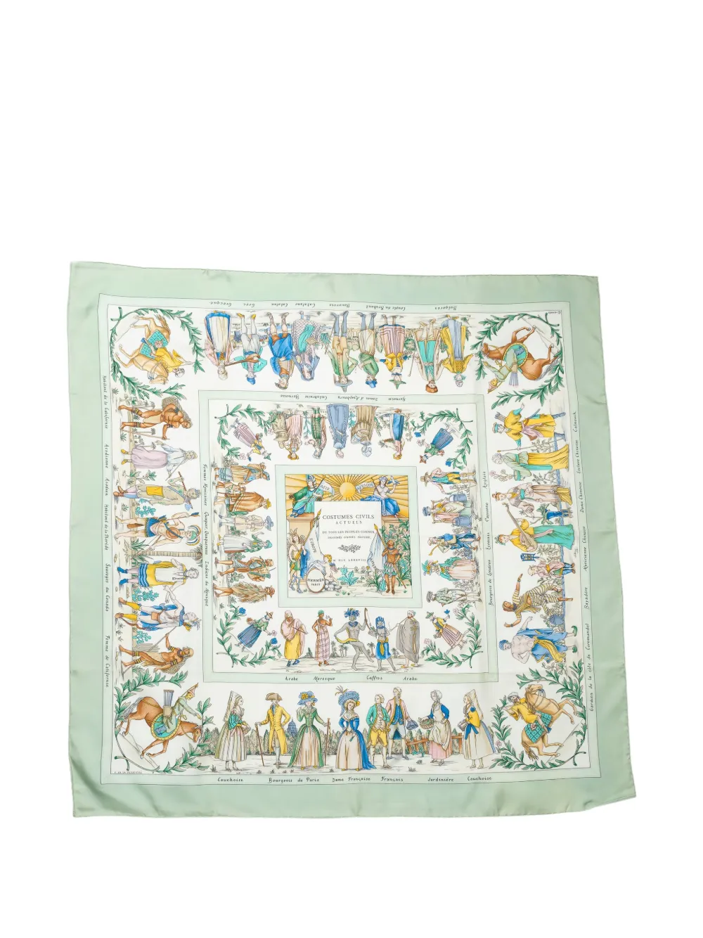 Hermès Pre-Owned Costumes Civils Actuels silk scarf - Grün