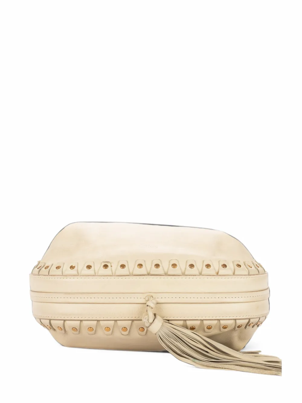 Chloé Pre-Owned studded drawstring-strap crossbody bag - Neutrals