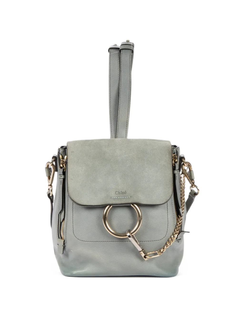 Chloé Pre-Owned small Faye leather backpack - Blu