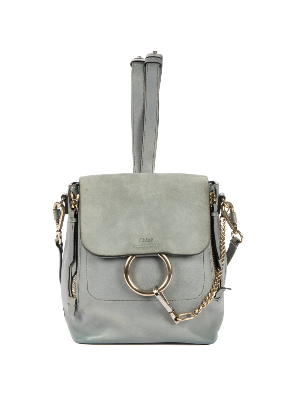 Chloé Pre-Owned small Faye leather backpack - Blu