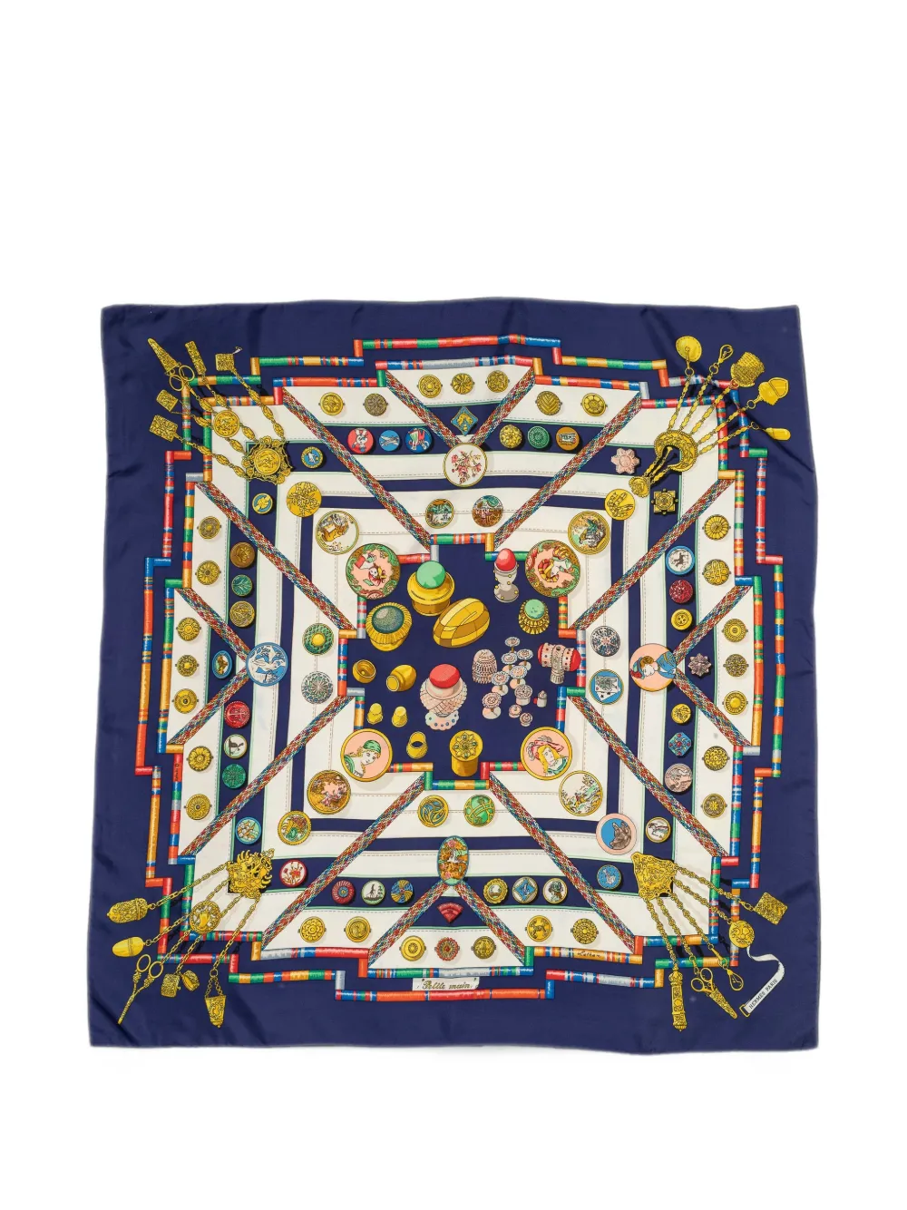 Hermès Pre-Owned Petite Main silk scarf - Blau