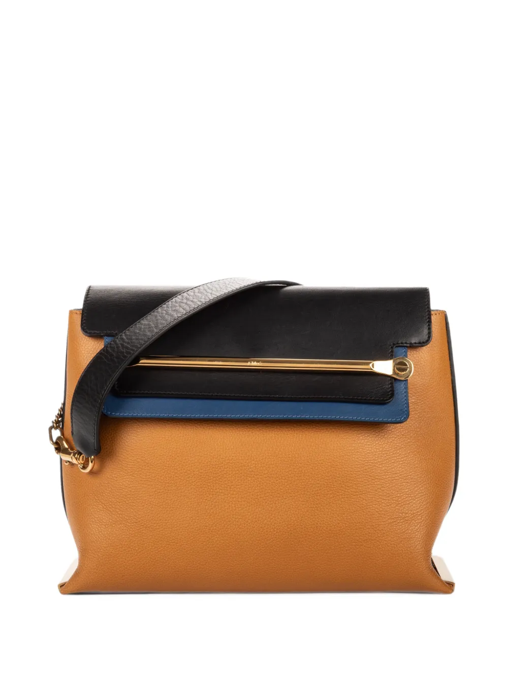 Chloé Pre-Owned Clare grained shoulder bag - Braun