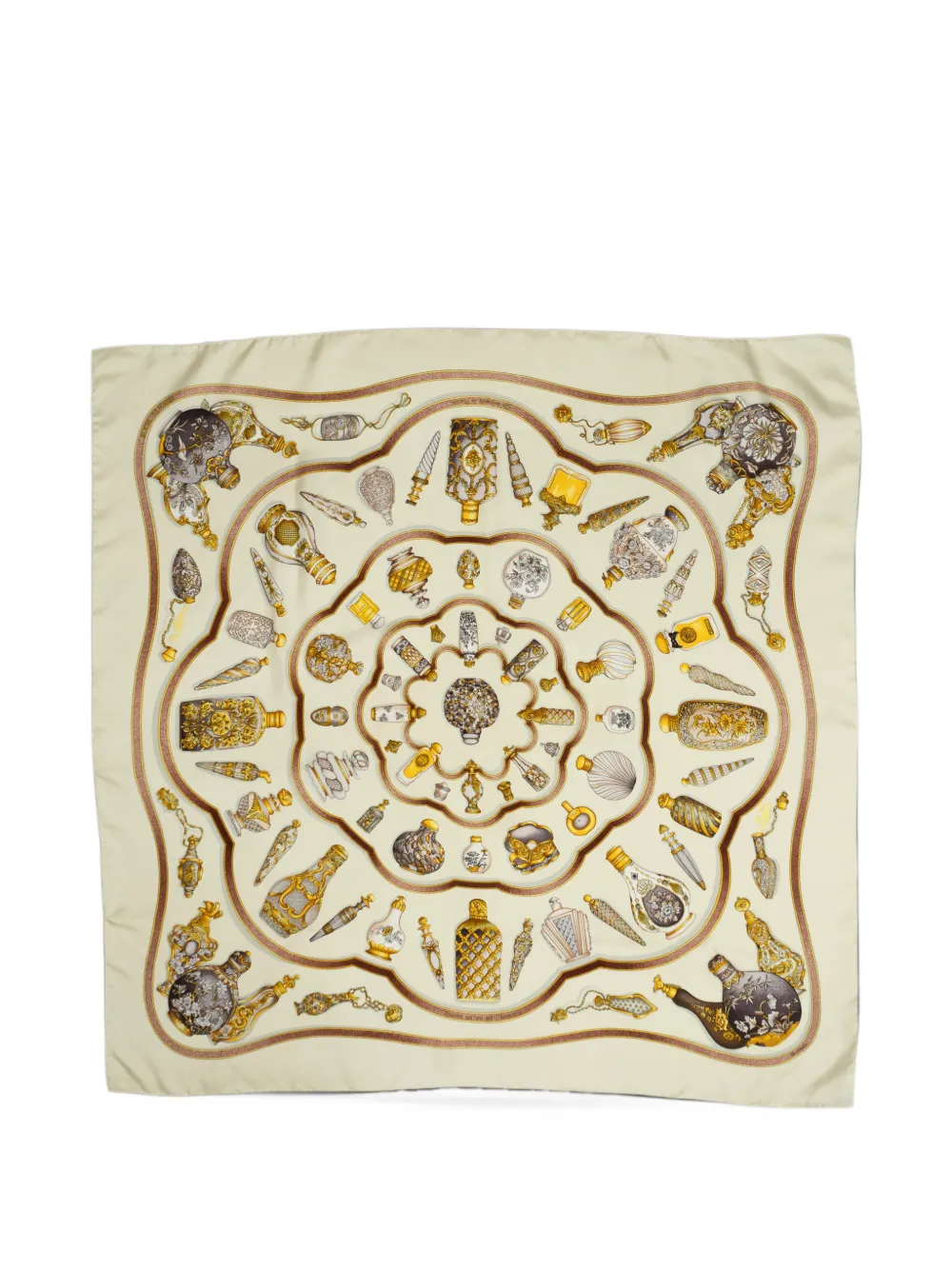 Hermès Pre-Owned perfume bottle print scarf - Nude