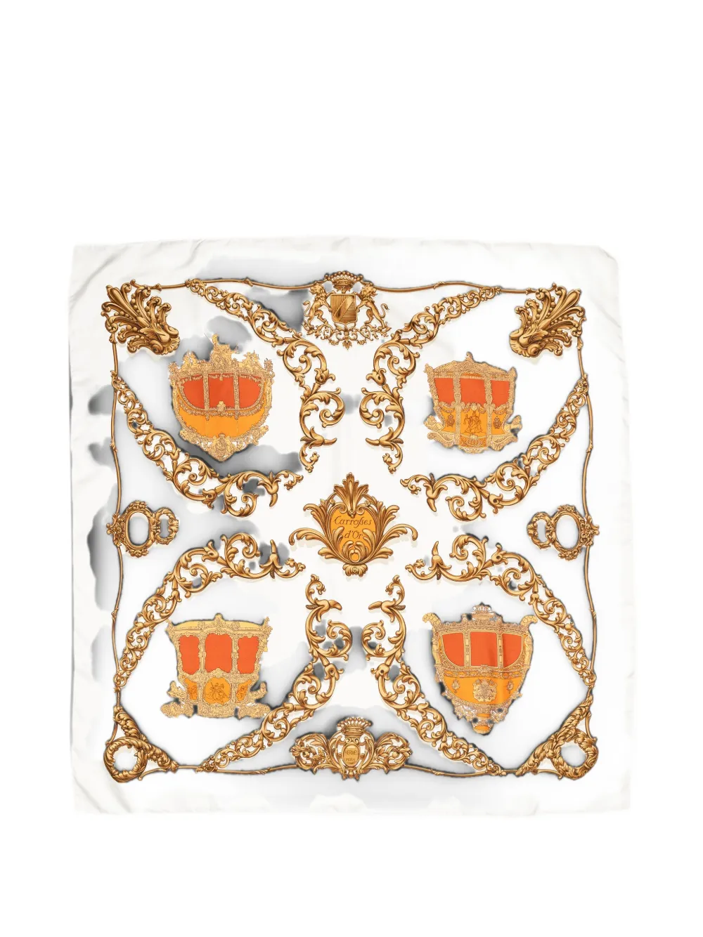 Hermès Pre-Owned Carrosses d'Or silk scarf - Weiß