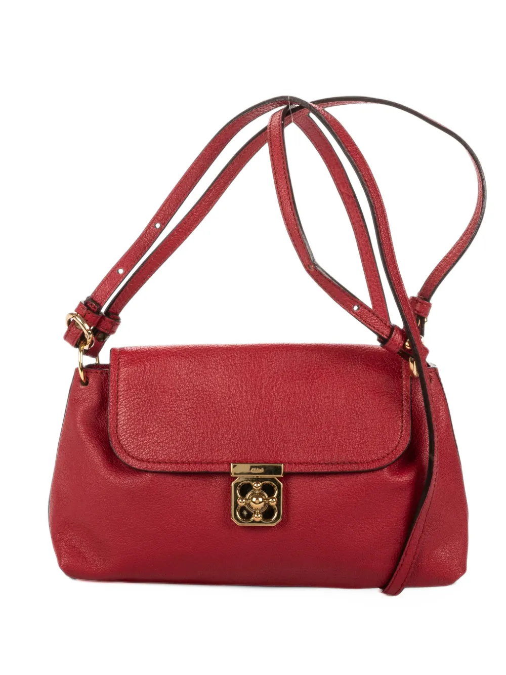 Chloé Pre-Owned small Elsie grained shoulder bag - Red