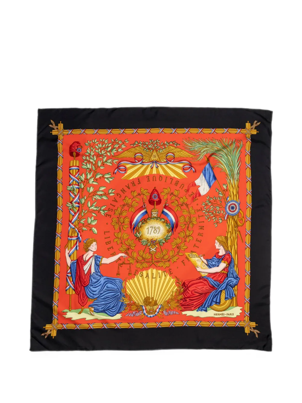 Hermès Pre-Owned 1789 graphic-print scarf - Orange