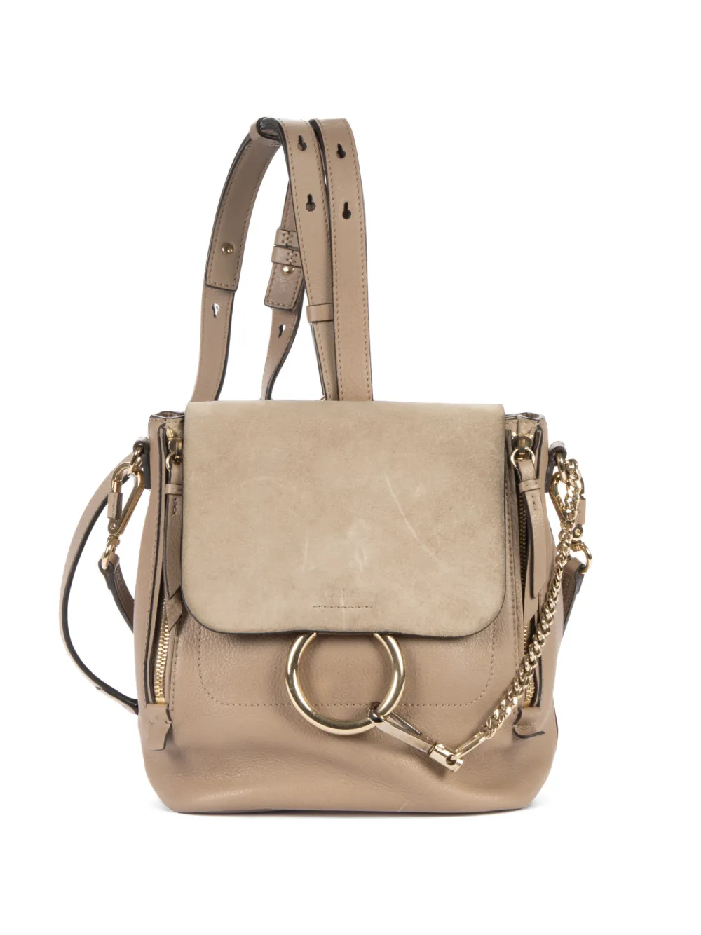 Chloé Pre-Owned Faye leather backpack - Nude