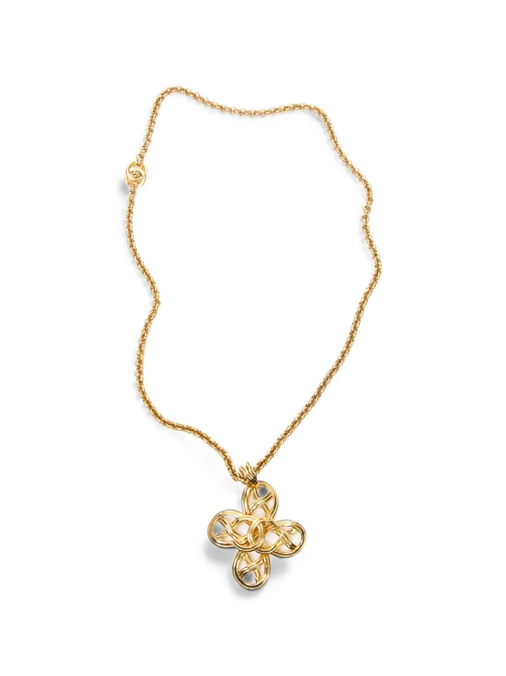 CHANEL Pre-Owned CC cross pendant necklace - Gold