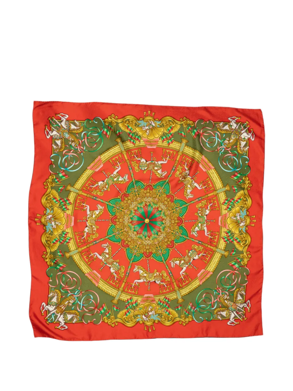 Hermès Pre-Owned Luna carousel-print scarf - Rot