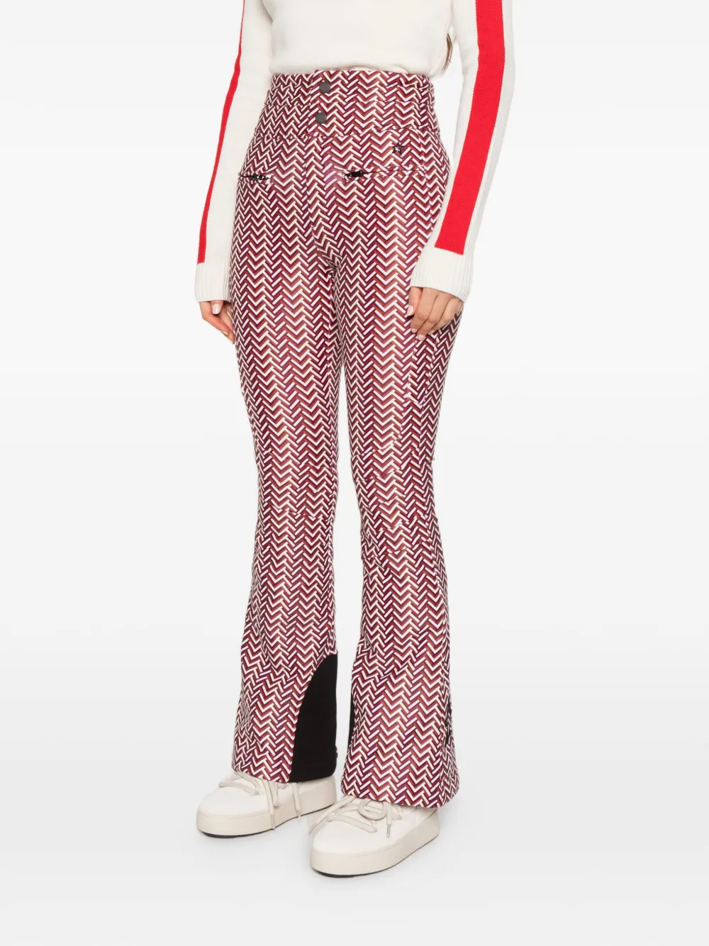 Perfect Moment chevron-print ski pants Rood