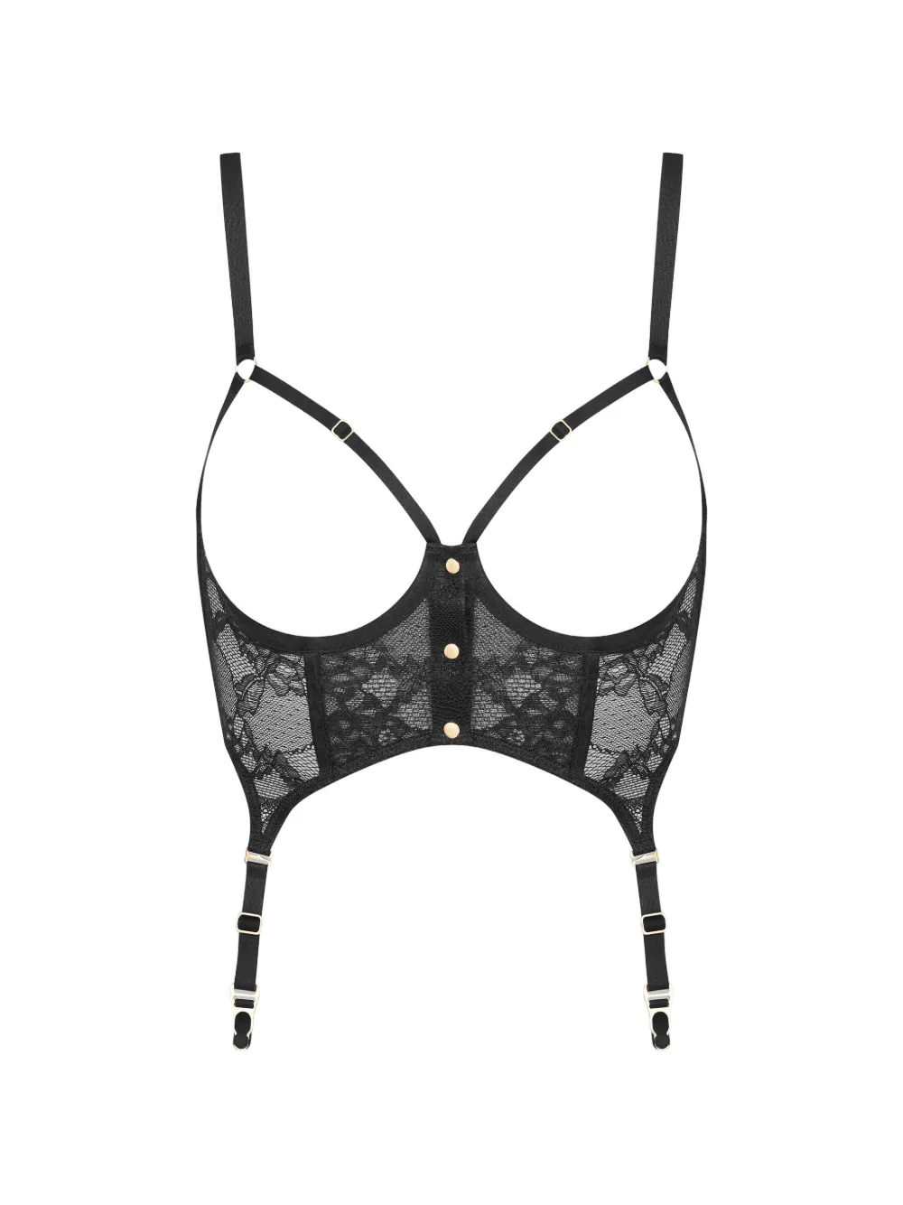 SCANDALE Jeux Magnétiques floral-lace bustier bra - Schwarz