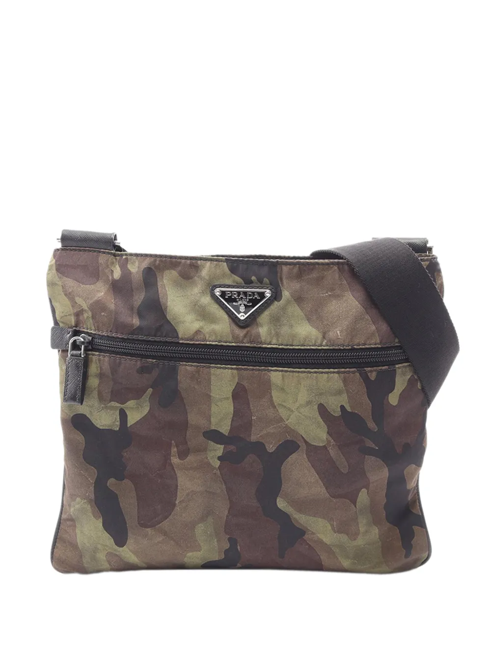 Prada Pre-Owned 2013-2026 Tessuto Camouflage Zip Top crossbody bag - Braun