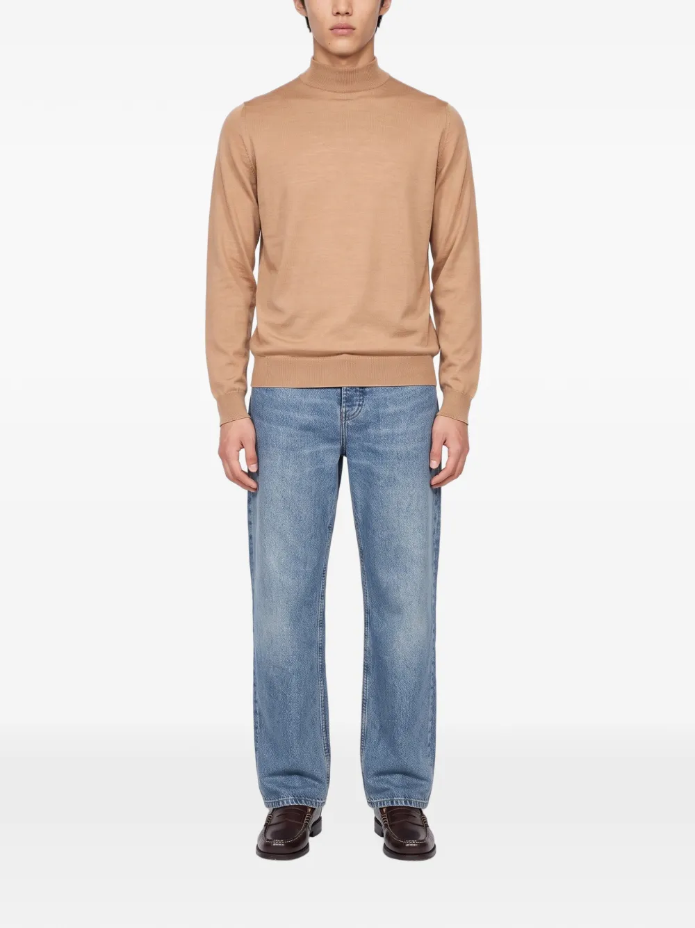 John Smedley Harcourt mock-neck sweater Beige