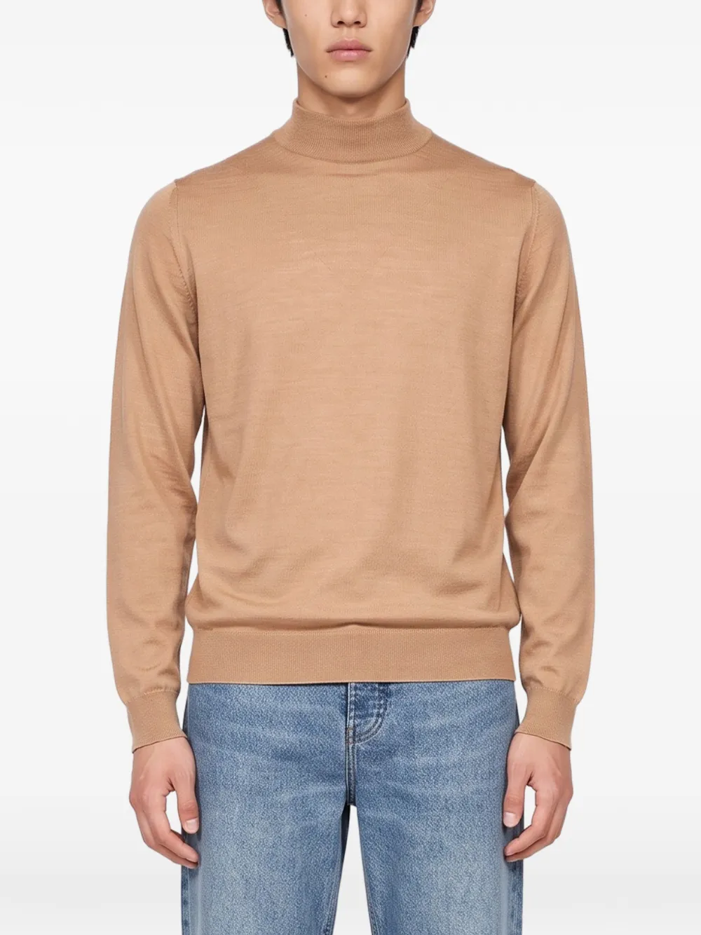John Smedley Harcourt mock-neck sweater Beige