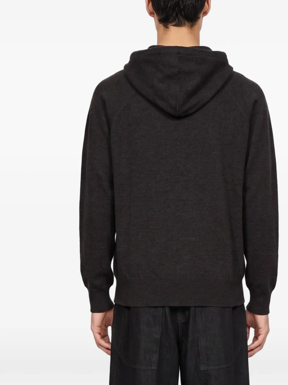 Kangra Wollen hoodie met raglanmouwen Bruin