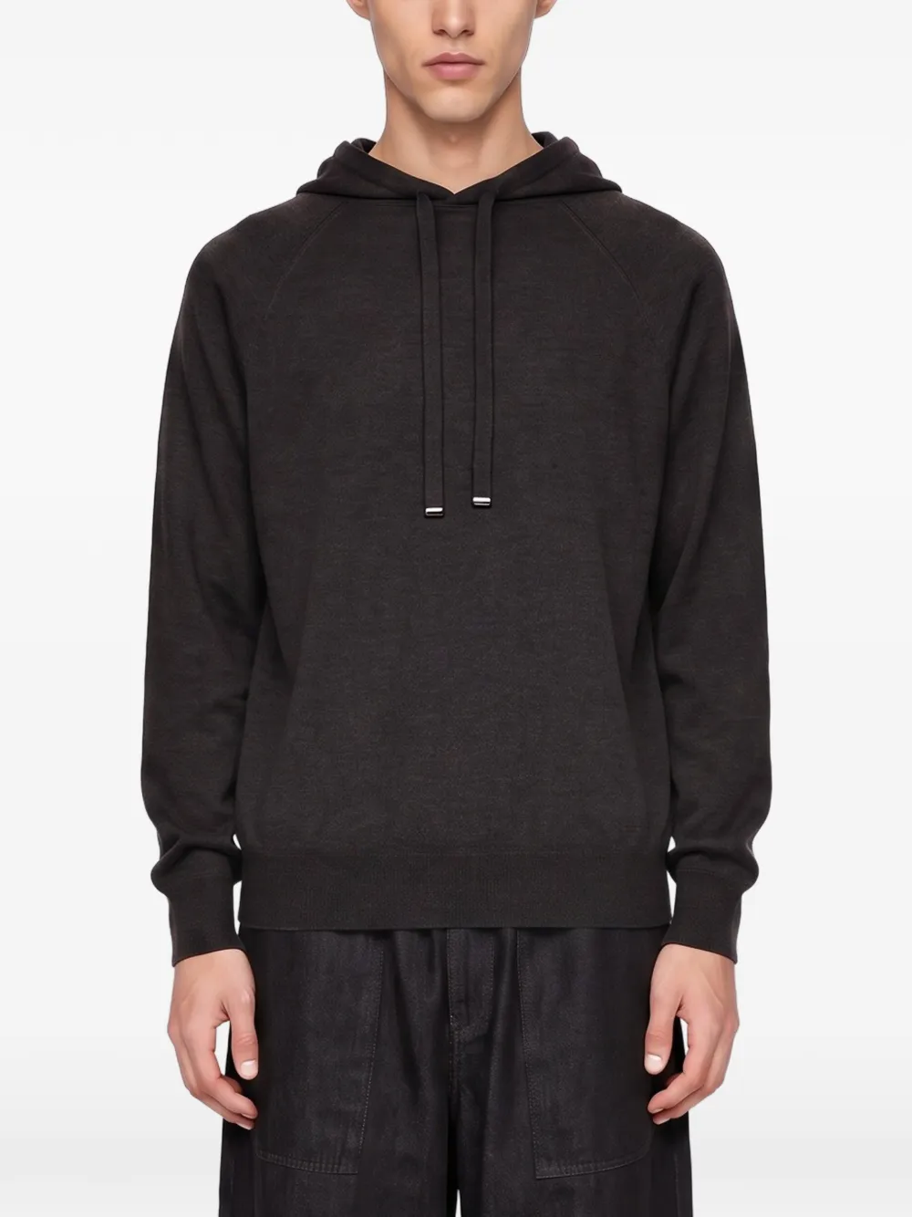 Kangra Wollen hoodie met raglanmouwen Bruin