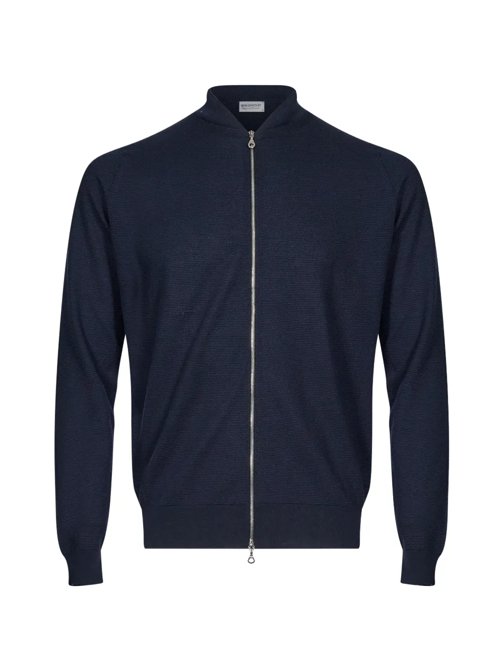 John Smedley 16Silgular zip-up waffle-knit cardigan - Blu