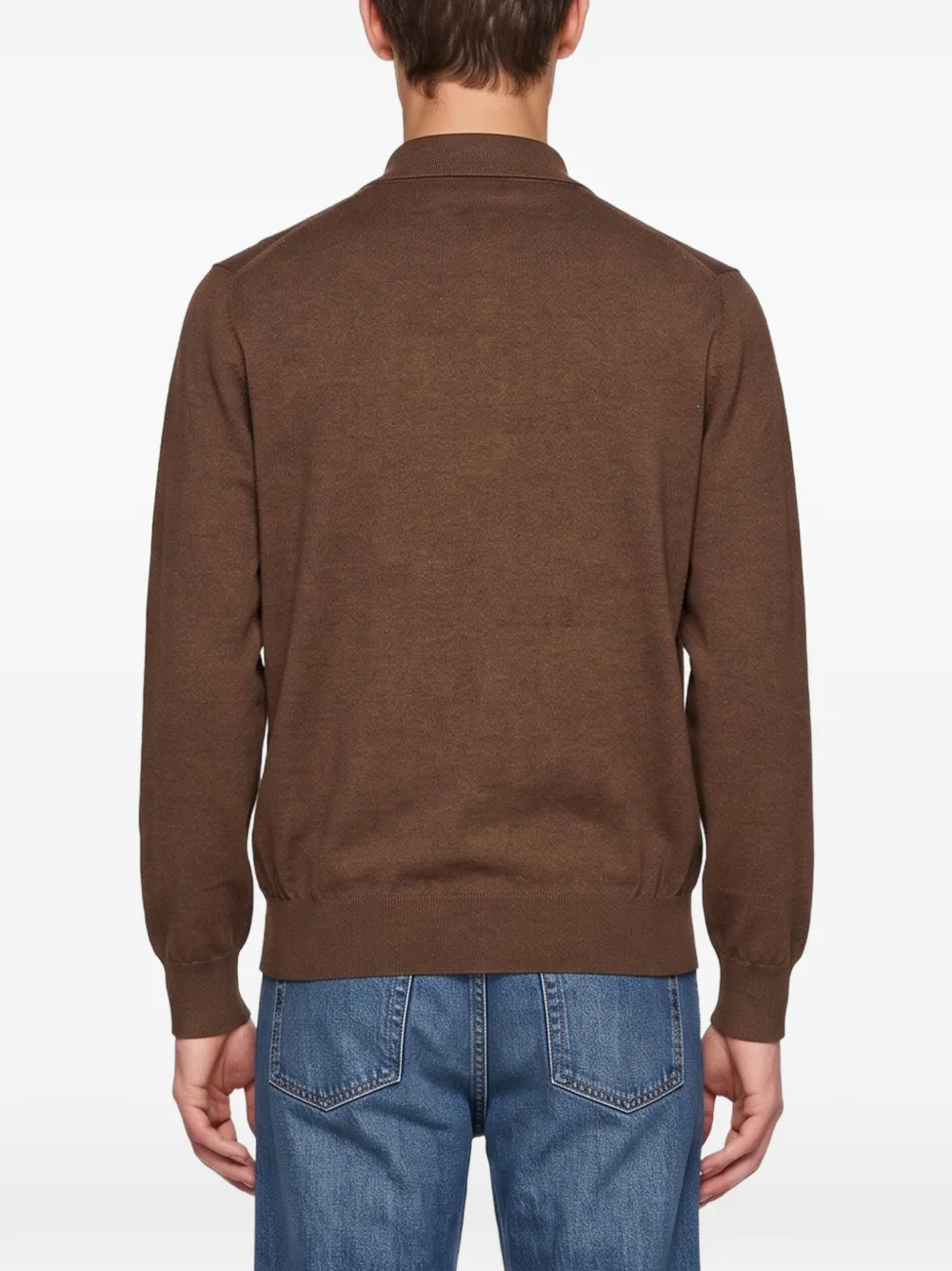 Kangra Poloshirt met lange mouwen Bruin