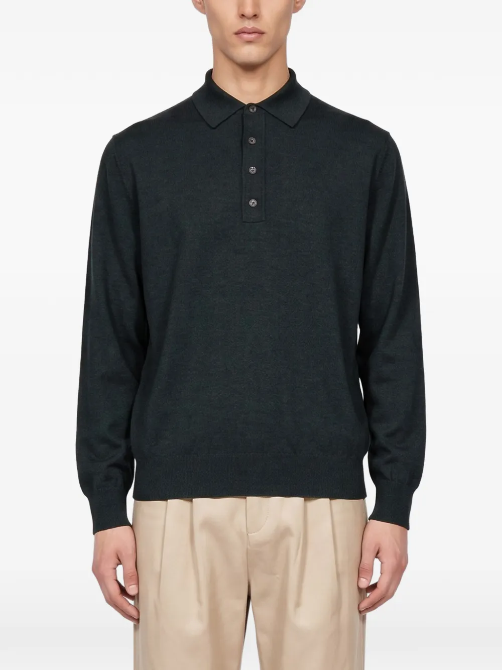 Kangra Poloshirt met lange mouwen Groen