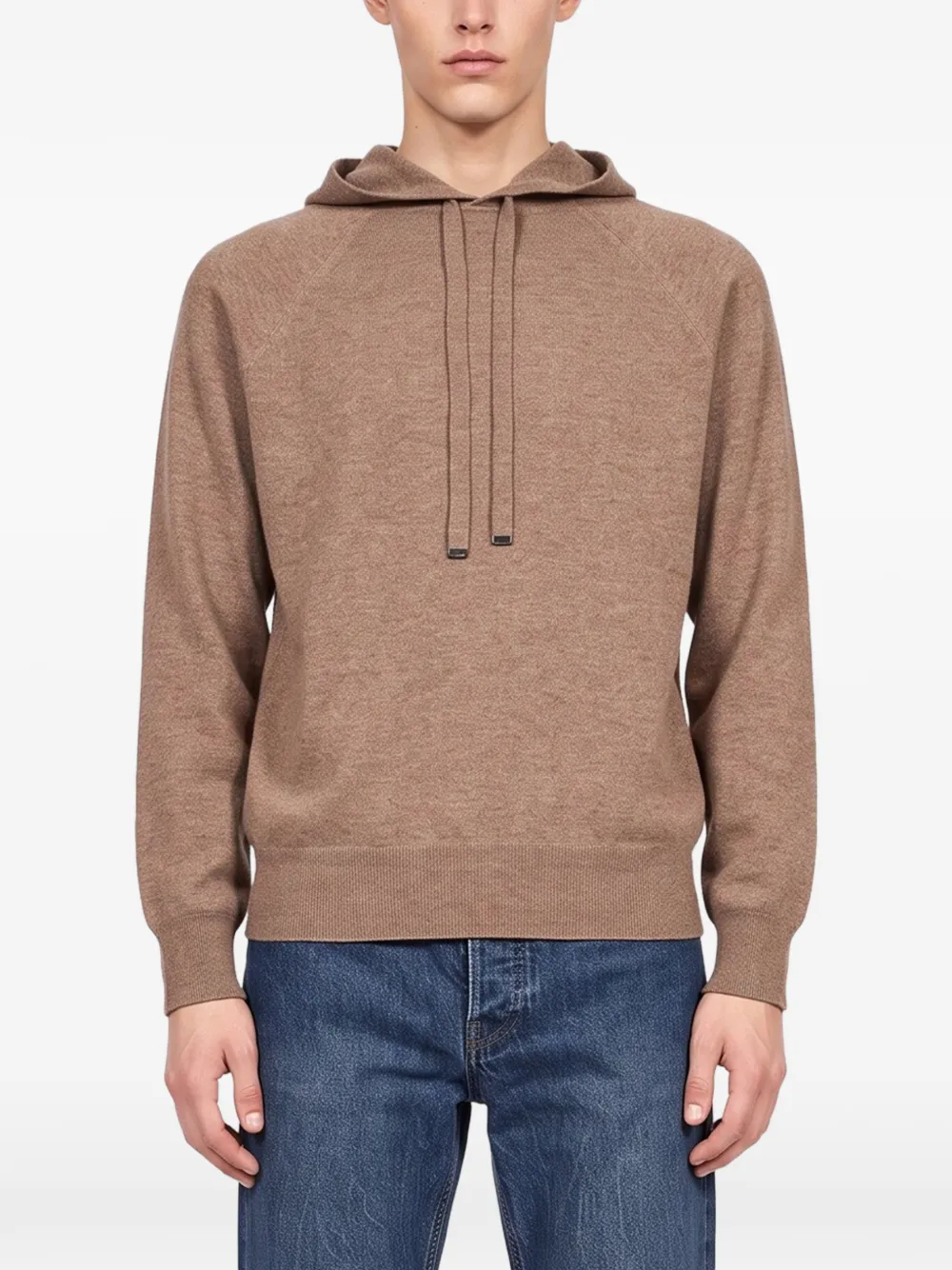 Kangra Hoodie met raglan mouwen en trekkoord Bruin